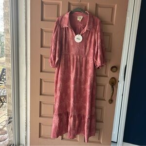 Umgee coral Textured Dress